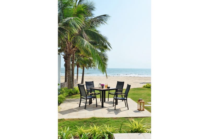 Utendørs møbelgruppe Lifestyle Garden Panama 90 cm 4 stablebare lenestoler - 4 stablebare lenestoler - Hagemøbler - Hagegruppe - Spisegrupper hage