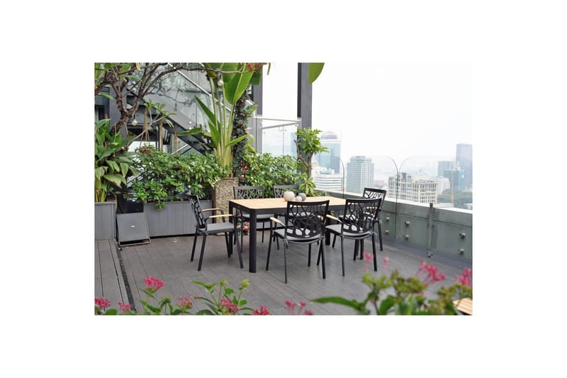 Utendørs møbelgruppe Lifestyle Garden Portals 161 cm 6 tre skjæringsstoler - 6 tre skjæringsstoler - Hagemøbler - Hagegruppe - Spisegrupper hage