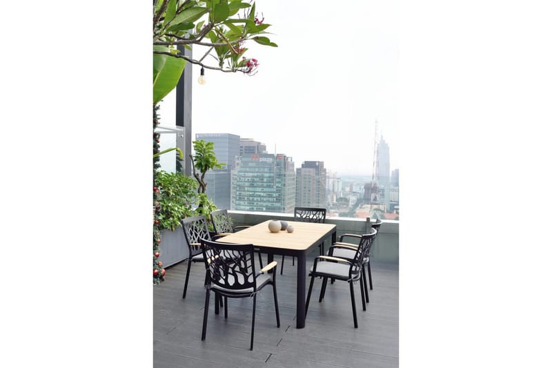 Utendørs møbelgruppe Lifestyle Garden Portals 161 cm 6 tre skjæringsstoler - 6 tre skjæringsstoler - Hagemøbler - Hagegruppe - Spisegrupper hage