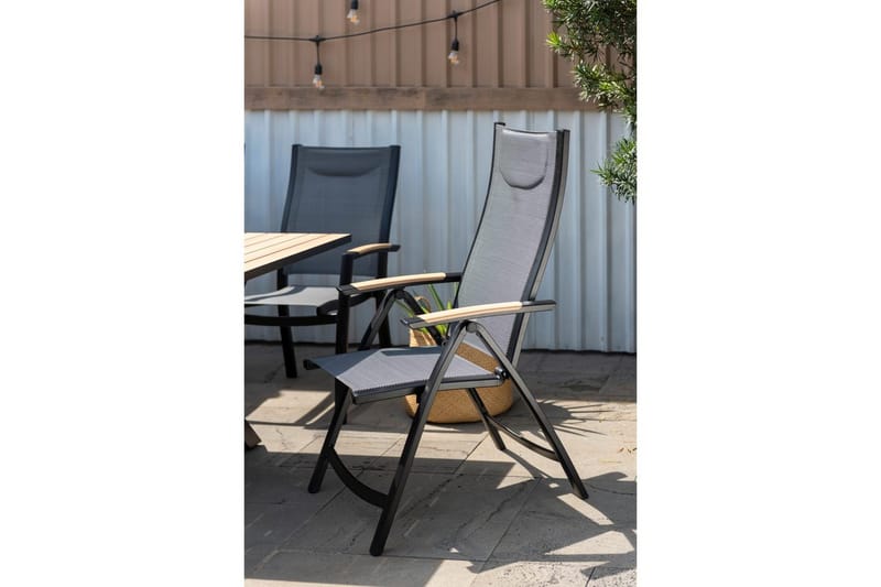 Utendørs møbelgruppe Lifestyle Garden Panama 200 cm 6 stablebar stoler + 2 posisjons stoler - 6 stablebar stoler + 2 posisjons stoler - Hagemøbler - Hagegruppe - Spisegrupper hage