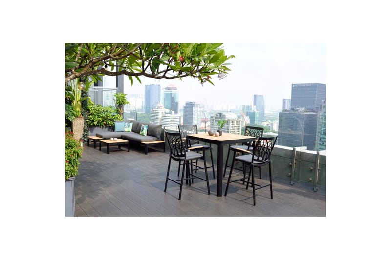 Utendørs møbelgruppe Lifestyle Garden Portals barbord 95 & 4 barstoler - Hagemøbler - Hagegruppe - Spisegrupper hage