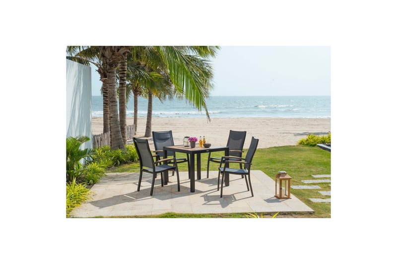 Utendørs møbelgruppe Lifestyle Garden Panama 90 cm 4 stablebare lenestoler - 4 stablebare lenestoler - Hagemøbler - Hagegruppe - Spisegrupper hage
