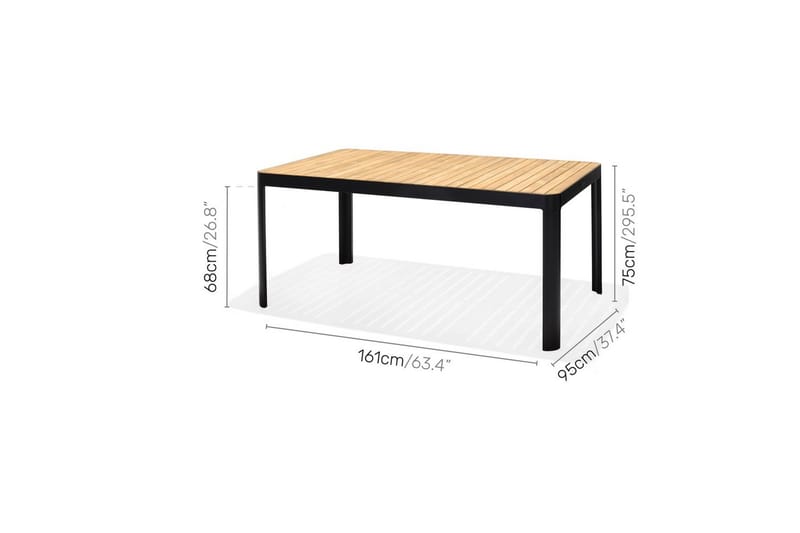 Utendørs møbelgruppe Lifestyle Garden Portals 161 cm 4 hage stoler + benk - 4 hage stoler + benk - Hagemøbler - Hagegruppe - Spisegrupper hage