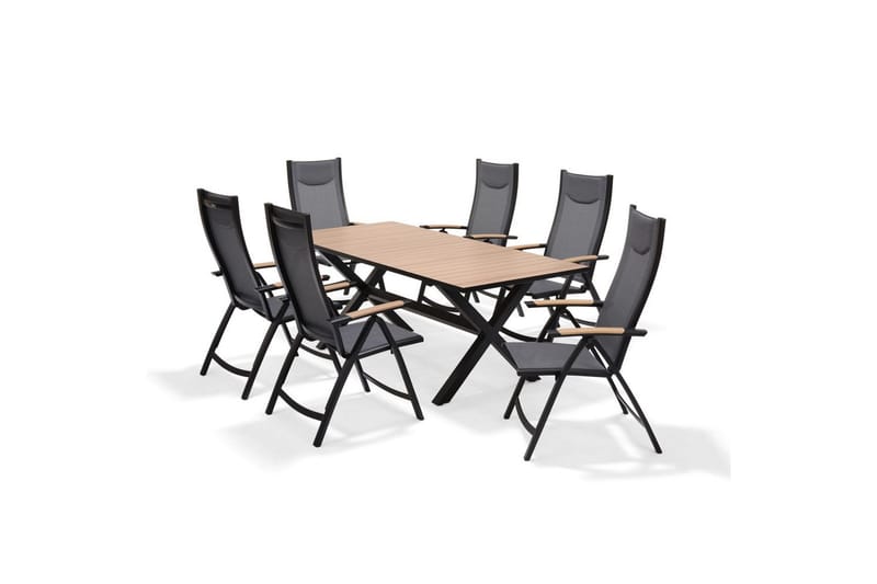 Utendørs møbelgruppe Lifestyle Garden Panama 200 cm 6 posisjons stoler - 6 posisjons stoler - Hagemøbler - Hagegruppe - Spisegrupper hage