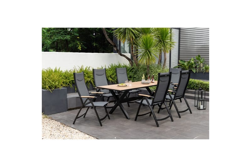 Utendørs møbelgruppe Lifestyle Garden Panama 200 cm 6 posisjons stoler - 6 posisjons stoler - Hagemøbler - Hagegruppe - Spisegrupper hage