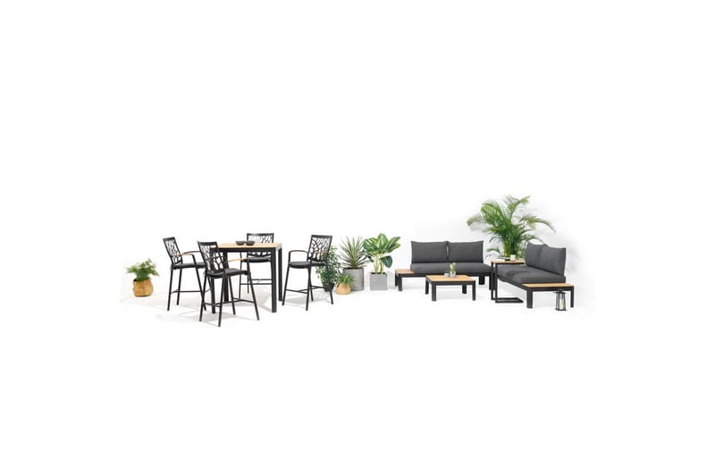 Utendørs møbelgruppe Lifestyle Garden Portals barbord 95 & 4 barstoler - Hagemøbler - Hagegruppe - Spisegrupper hage