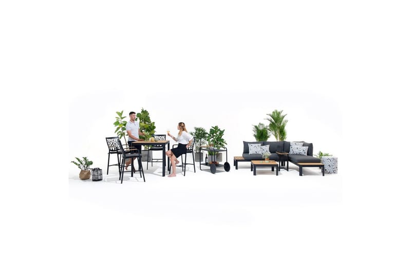 Utendørs møbelgruppe Lifestyle Garden Portals barbord 95 & 4 barstoler - Hagemøbler - Hagegruppe - Spisegrupper hage