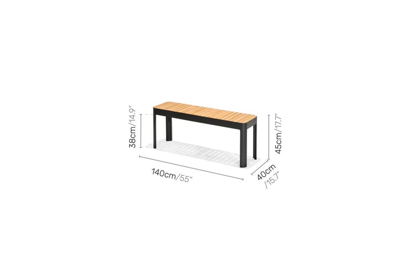 Utendørs møbelgruppe Lifestyle Garden Portals 161 cm 4 hage stoler + benk - 4 hage stoler + benk - Hagemøbler - Hagegruppe - Spisegrupper hage