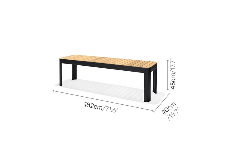 Utendørs møbelgruppe Lifestyle Garden Portals 209 cm 2 benker - 2 benker - Hagemøbler - Hagegruppe - Spisegrupper hage