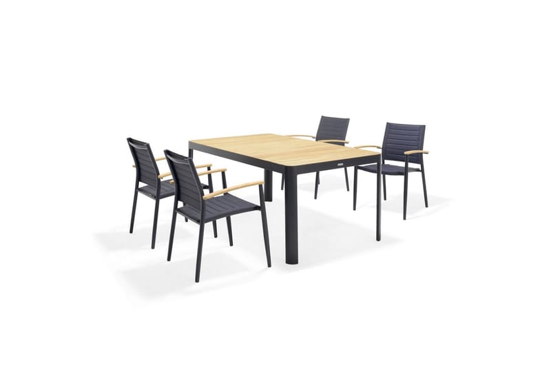 Utendørs møbelgruppe Lifestyle Garden Portals 161 cm 4 lite Carver stoler - 4 lite Carver stoler - Hagemøbler - Hagegruppe - Spisegrupper hage