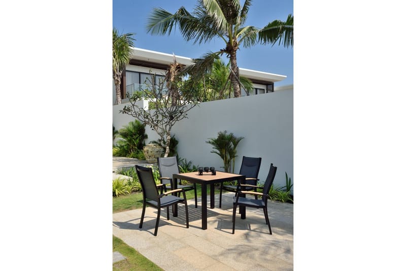 Utendørs møbelgruppe Lifestyle Garden Panama 90 cm 4 stablebare lenestoler - 4 stablebare lenestoler - Hagemøbler - Hagegruppe - Spisegrupper hage