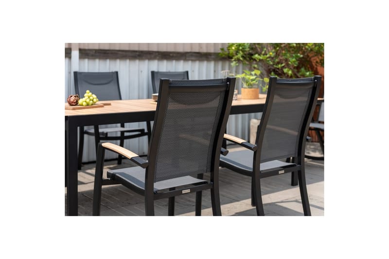 Utendørs møbelgruppe Lifestyle Garden Panama 210-300 cm 6 stablebar stoler + 2 posisjons stoler - 6 stablebar stoler + 2 posisjons stoler - Hagemøbler - Hagegruppe - Spisegrupper hage