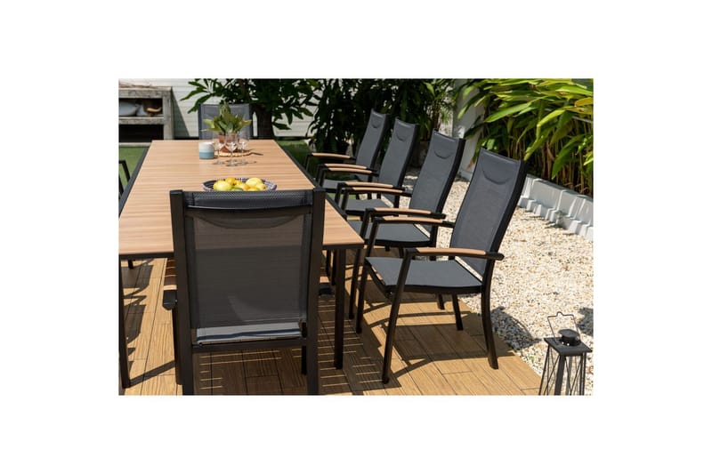 Utendørs møbelgruppe Lifestyle Garden Panama 210-300 cm 10 stabelbar lenestol - 10 stabelbar lenestol - Hagemøbler - Hagegruppe - Spisegrupper hage