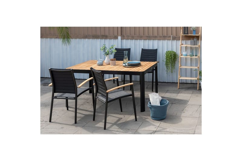 Utendørs møbelgruppe Lifestyle Garden Portals 161 cm 4 lite Carver stoler - 4 lite Carver stoler - Hagemøbler - Hagegruppe - Spisegrupper hage