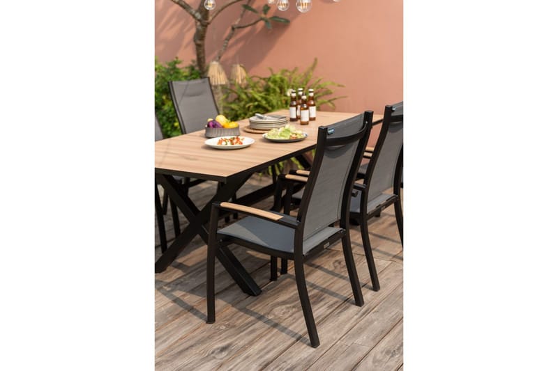 Utendørs møbelgruppe Lifestyle Garden Panama 200 cm 6 stablebar stoler - 6 stablebar stoler - Hagemøbler - Hagegruppe - Spisegrupper hage