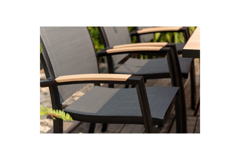 Utendørs møbelgruppe Lifestyle Garden Panama 200 cm 6 stablebar stoler - 6 stablebar stoler - Hagemøbler - Hagegruppe - Spisegrupper hage