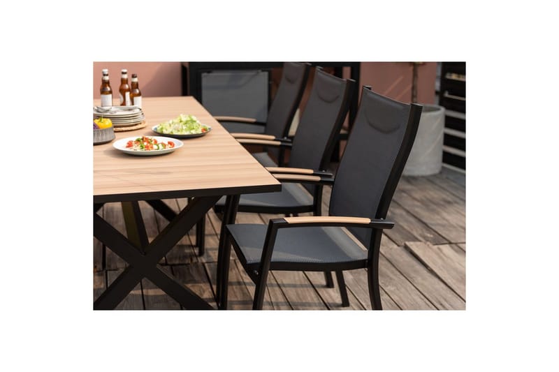 Utendørs møbelgruppe Lifestyle Garden Panama 200 cm 6 stablebar stoler - 6 stablebar stoler - Hagemøbler - Hagegruppe - Spisegrupper hage