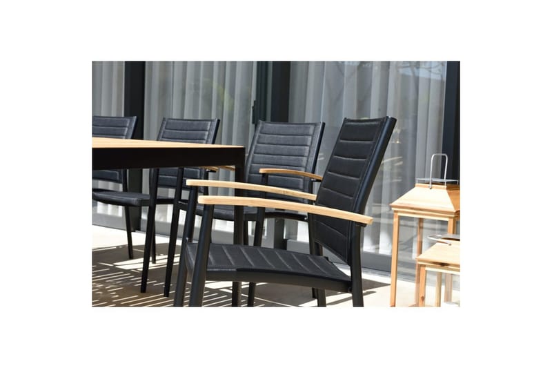 Utendørs møbelgruppe Lifestyle Garden Portals 209 cm 5 lette snekkerstoler + benk - 5 lette snekkerstoler + benk - Hagemøbler - Hagegruppe - Spisegrupper hage