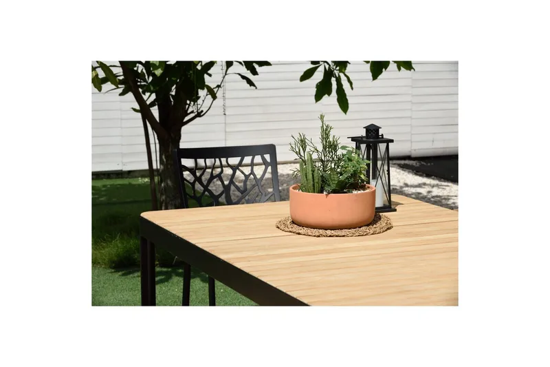 Utendørs møbelgruppe Lifestyle Garden Portals 209 cm 5 tresnekkerstoler + benk - 5 tresnekkerstoler + benk - Hagemøbler - Hagegruppe - Spisegrupper hage