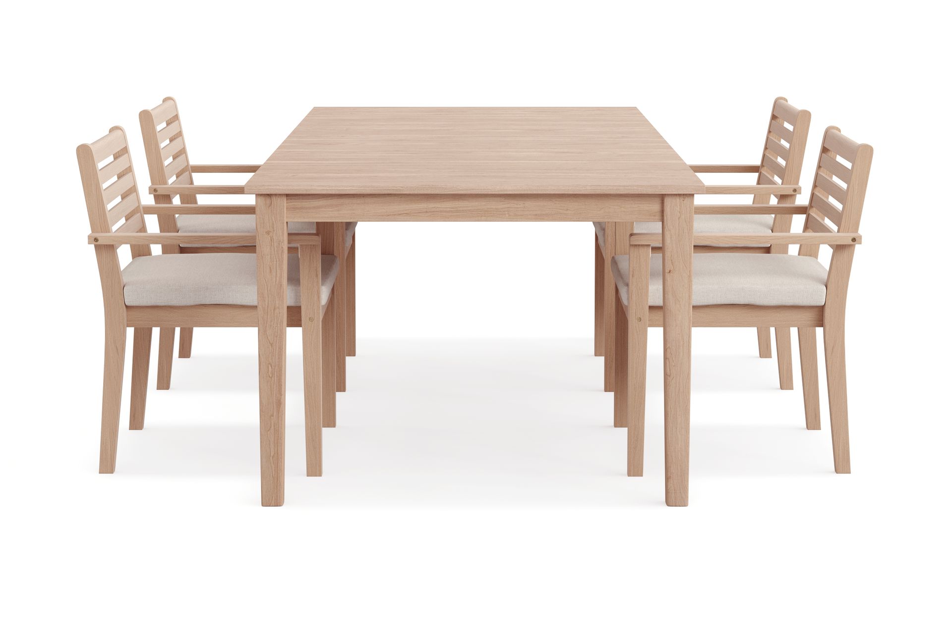 Wagnera Spisegruppe 206 cm med 4 Kamman Spisestoler - Beige - Hagemøbler - Hagegruppe - Spisegrupper hage