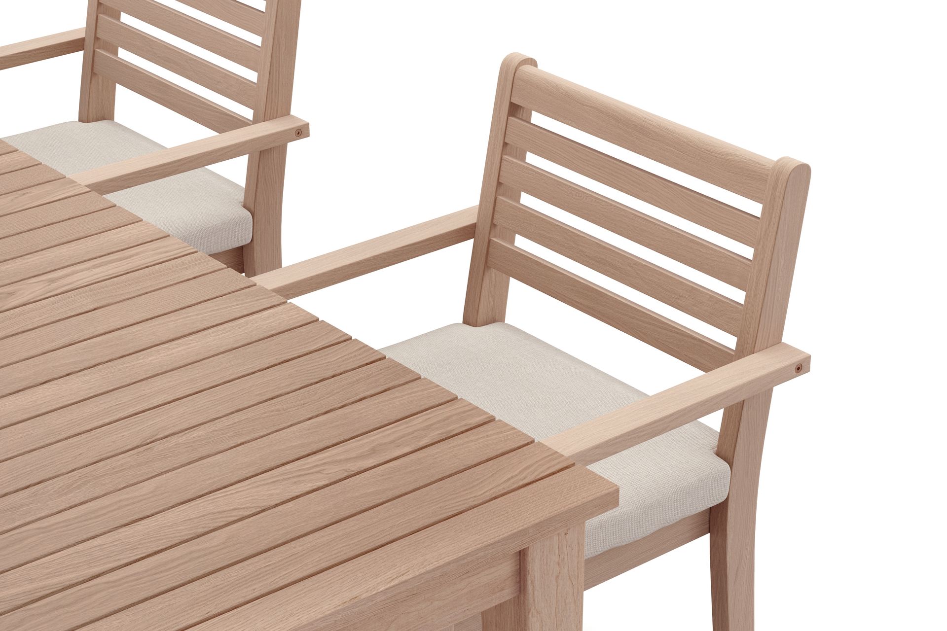 Wagnera Spisegruppe 206 cm med 4 Kamman Spisestoler - Beige - Hagemøbler - Hagegruppe - Spisegrupper hage