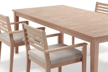 Wagnera Spisegruppe 206 cm med 4 Kamman Spisestoler - Beige - Hagemøbler - Hagegruppe - Spisegrupper hage