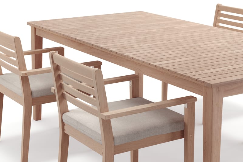 Wagnera Spisegruppe 206 cm med 4 Kamman Spisestoler - Beige - Hagemøbler - Hagegruppe - Spisegrupper hage