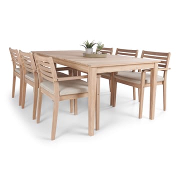 Wagnera Spisegruppe 206 cm med 6 Kamman Spisestoler - Beige - Hagemøbler - Hagegruppe - Spisegrupper hage