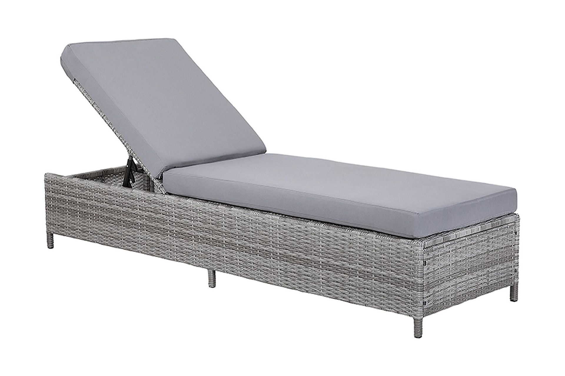 Solseng Grå Kunstrotting med Pute Justerbar Hodestøtte