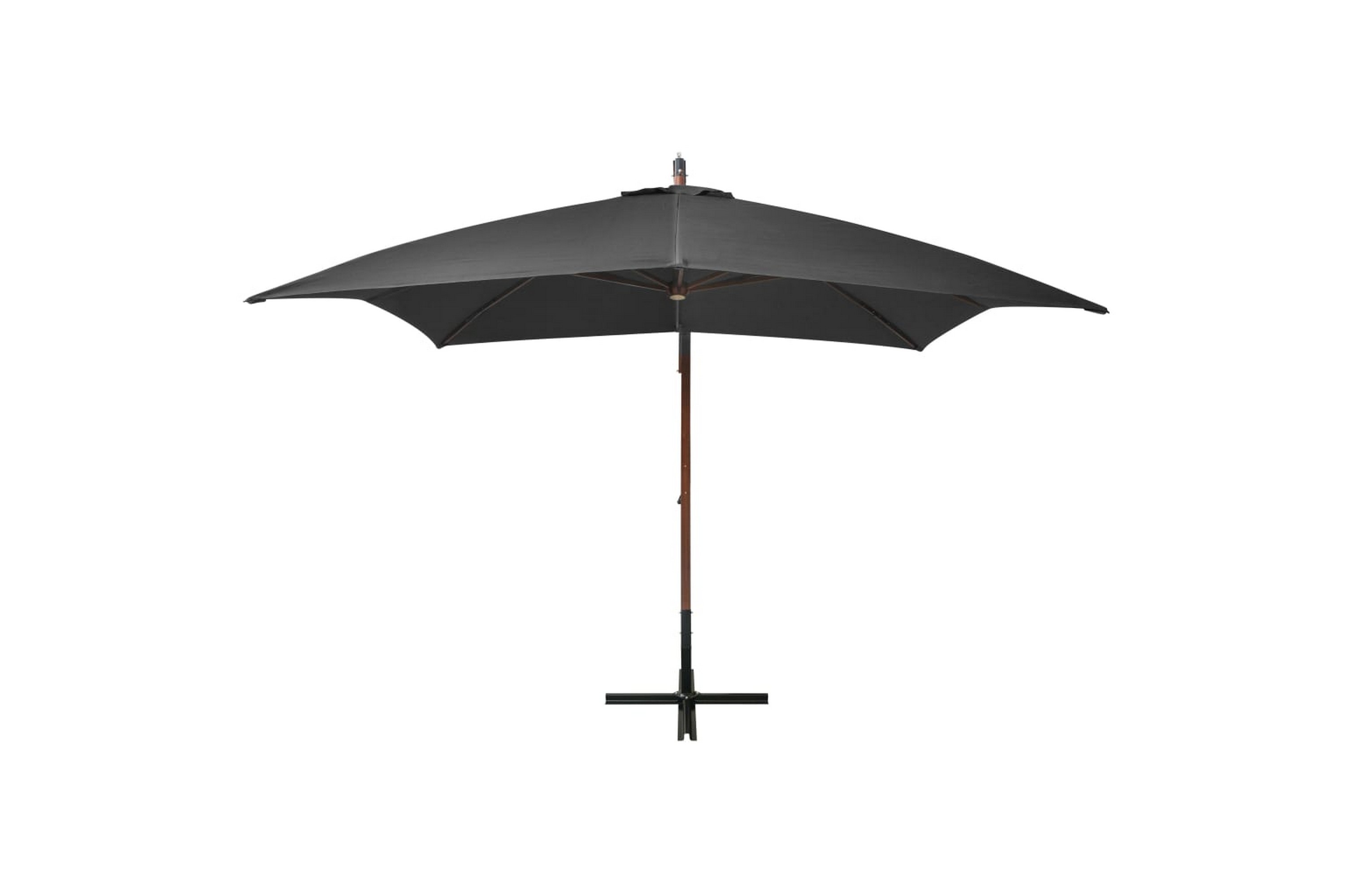 Hengende parasoll med stolpe antrasitt 3x3 m heltre gran - Antrasittgrå