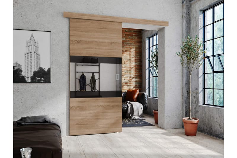 Bemi Skyvedør - Beige/Sort - Hus & oppussing - Bygg - Dører & Porter - Skyvedører