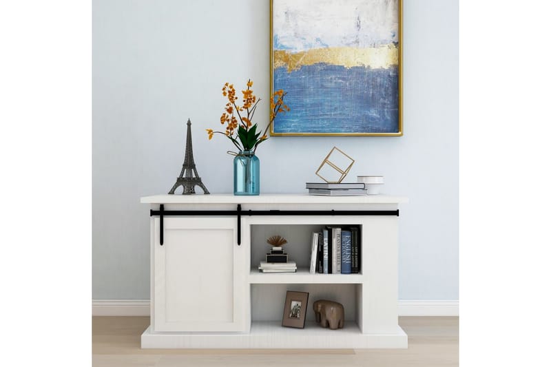 Mini skyvedørsett karbonstål 122 cm - Svart - Hus & oppussing - Bygg - Dører & Porter - Dørbeslag & dørtilbehør