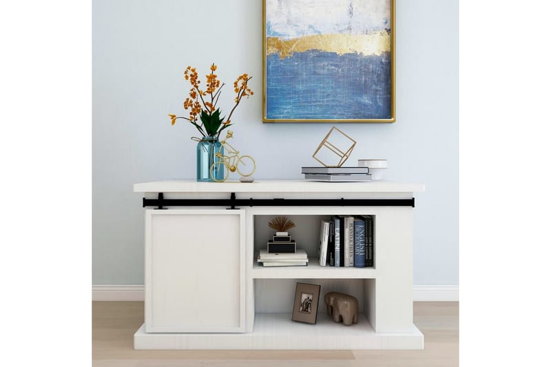 Mini skyvedørsett karbonstål 122 cm - Svart - Hus & oppussing - Bygg - Dører & Porter - Dørbeslag & dørtilbehør
