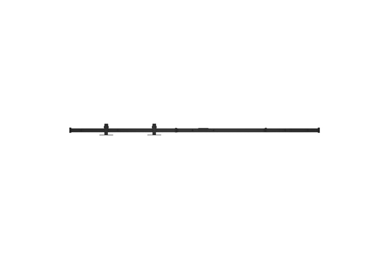 Mini skyvedørsett karbonstål 122 cm - Svart - Hus & oppussing - Bygg - Dører & Porter - Dørbeslag & dørtilbehør
