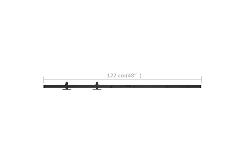 Mini skyvedørsett karbonstål 122 cm - Svart - Hus & oppussing - Bygg - Dører & Porter - Dørbeslag & dørtilbehør