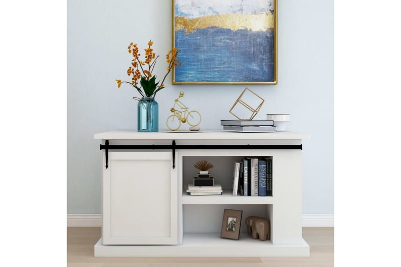 Mini skyvedørsett karbonstål 152 cm - Svart - Hus & oppussing - Bygg - Dører & Porter - Dørbeslag & dørtilbehør