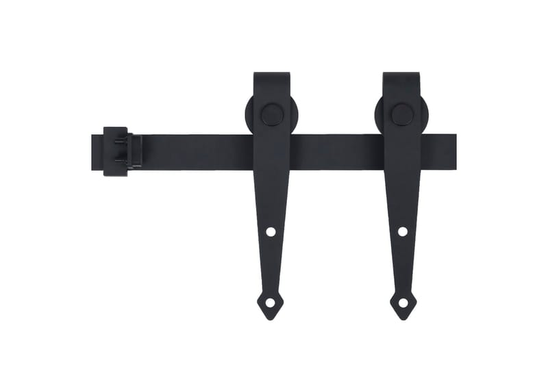 Mini skyvedørsett karbonstål 152 cm - Svart - Hus & oppussing - Bygg - Dører & Porter - Dørbeslag & dørtilbehør