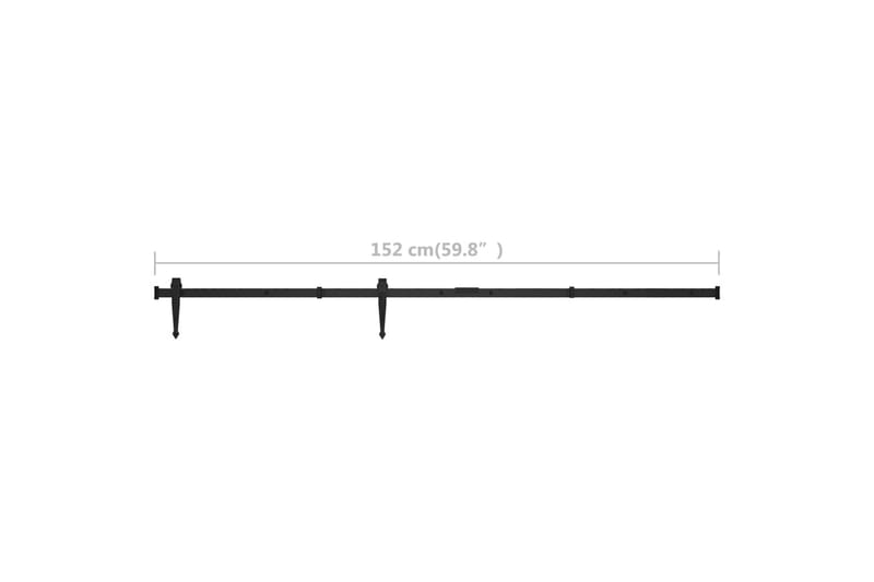 Mini skyvedørsett karbonstål 152 cm - Svart - Hus & oppussing - Bygg - Dører & Porter - Dørbeslag & dørtilbehør