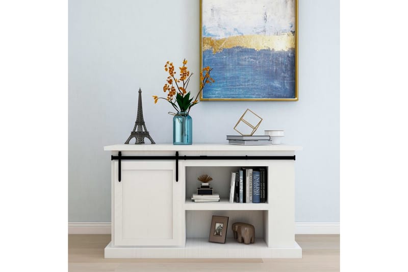 Mini skyvedørsett karbonstål 152 cm - Svart - Hus & oppussing - Bygg - Dører & Porter - Dørbeslag & dørtilbehør