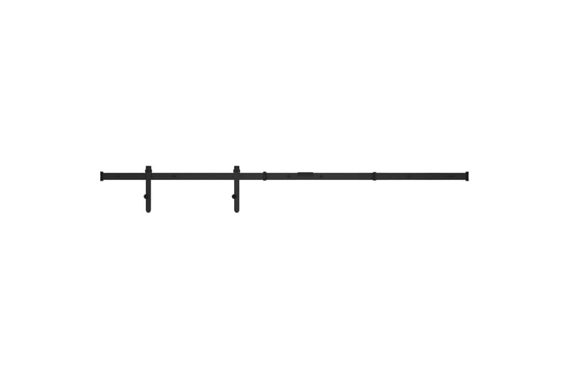 Mini skyvedørsett karbonstål 152 cm - Svart - Hus & oppussing - Bygg - Dører & Porter - Dørbeslag & dørtilbehør