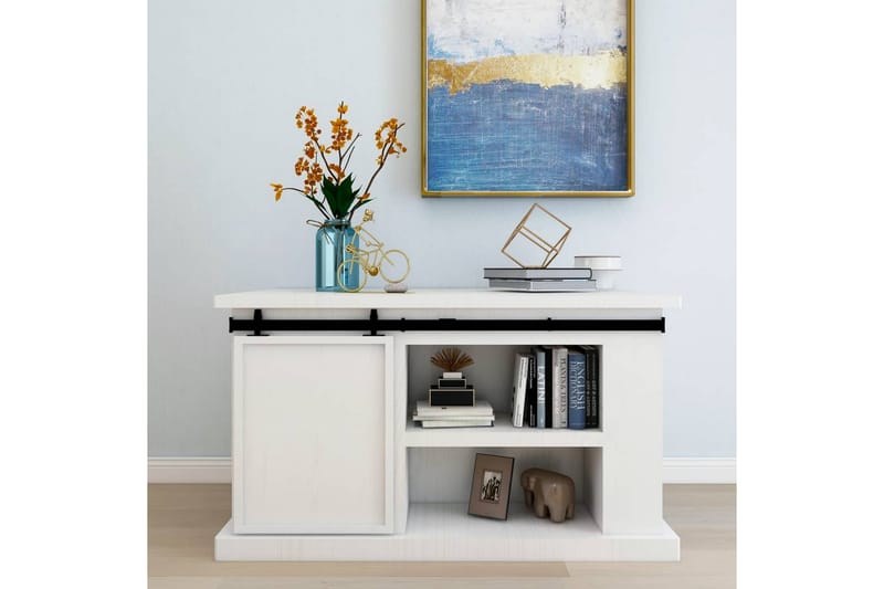Mini skyvedørsett karbonstål 152 cm - Svart - Hus & oppussing - Bygg - Dører & Porter - Dørbeslag & dørtilbehør