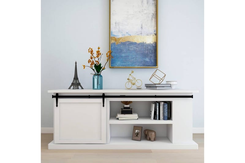 Mini skyvedørsett karbonstål 183 cm - Svart - Hus & oppussing - Bygg - Dører & Porter - Dørbeslag & dørtilbehør