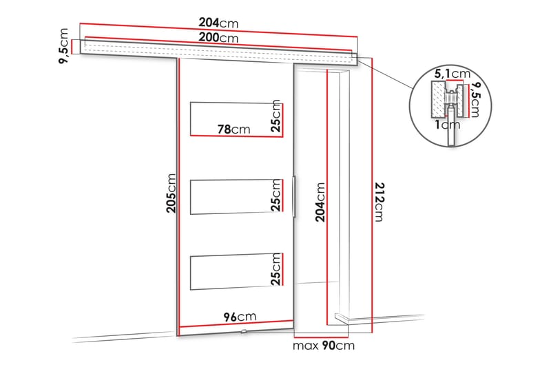 Doncaster Skyvedør - Beige/Sort - Hus & oppussing - Bygg - Dører & Porter - Skyvedører