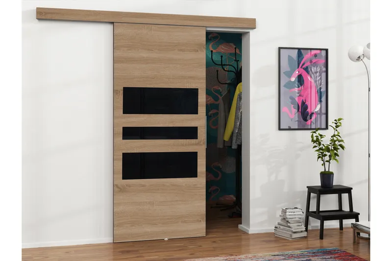 Doncaster Skyvedør - Beige/Sort - Hus & oppussing - Bygg - Dører & Porter - Skyvedører