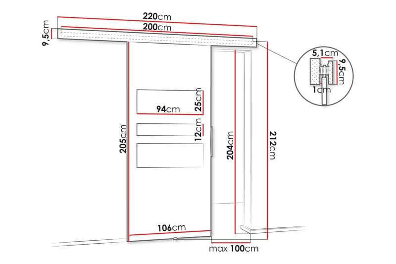 Doncaster Skyvedør - Brun/Sort - Hus & oppussing - Bygg - Dører & Porter - Skyvedører