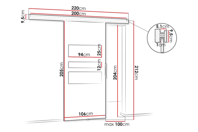 Doncaster Skyvedør - Grå/Beige - Hus & oppussing - Bygg - Dører & Porter - Skyvedører