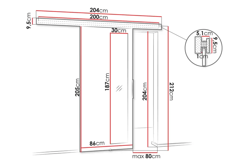 Doncaster Skyvedør - Hvit/Grå - Hus & oppussing - Bygg - Dører & Porter - Skyvedører