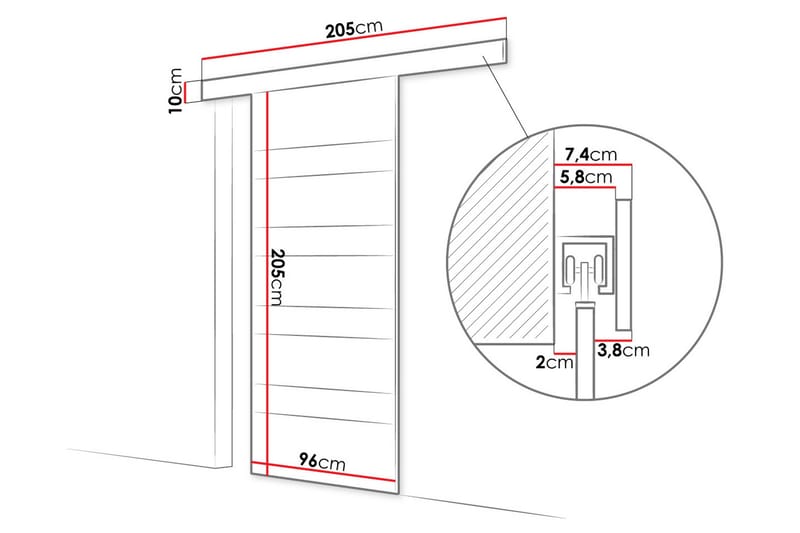 Granica Skyvedør - Beige/Hvit - Hus & oppussing - Bygg - Dører & Porter - Skyvedører