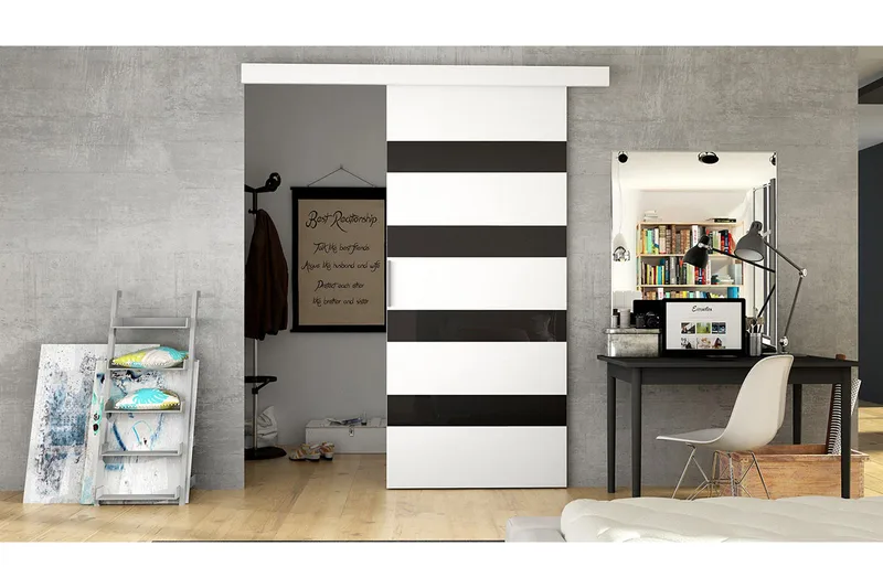 Granica Skyvedør - Hvit/Sort - Hus & oppussing - Bygg - Dører & Porter - Skyvedører