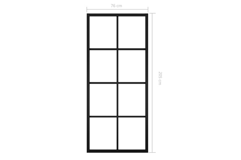 Skyvedør aluminium & ESG-glass 76x205 cm svart - Hus & oppussing - Bygg - Dører & Porter - Skyvedører